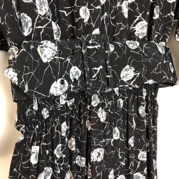 Vintage California Visionz Belted Jumpsuit Black Print Belt Set - Picture 4 of 7